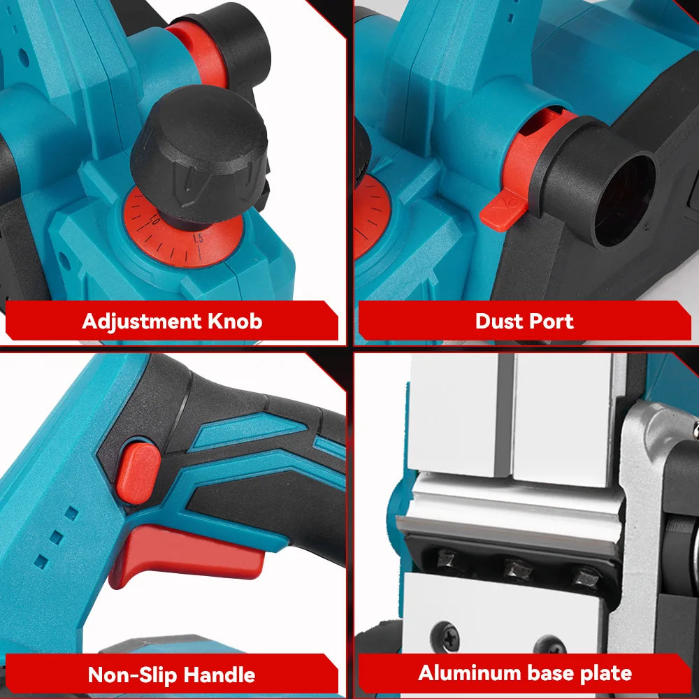 Electric Planer 30000RPM 82mm Cordless Electric Router Trimmer Planing Woodworking Cutter Power Tool For Makita 18V Battery Pin