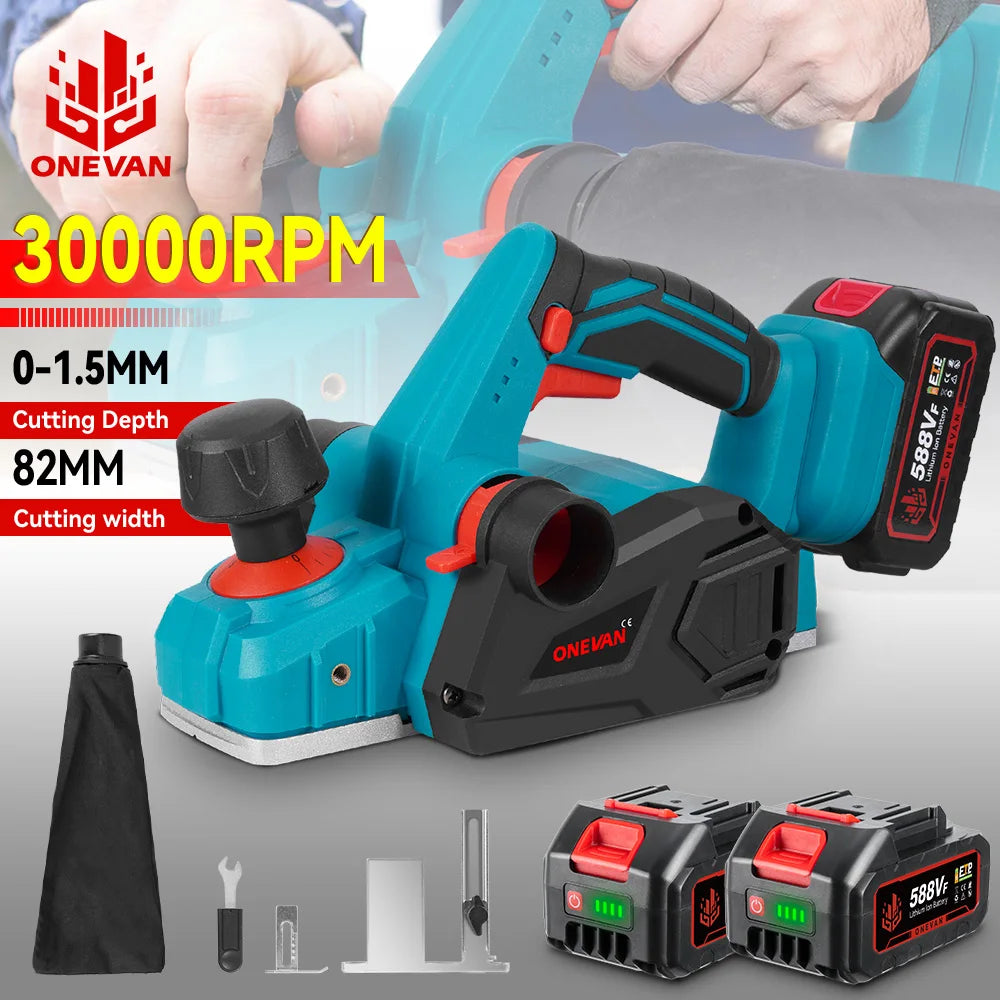 Electric Planer 30000RPM 82mm Cordless Electric Router Trimmer Planing Woodworking Cutter Power Tool For Makita 18V Battery Pin