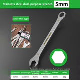 Ultra-thin Open End Wrench 5-32MM Ratchet Wrenches Universal Spanners Dual-purpose Wrench for Bicycle Motorcycle Car Repair Tool