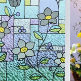 2/3m Flower Window Film Vinyl Opaque Glass Film Privacy Protection Glass 3D Stickers Stained Window Glass Films Home Decoration