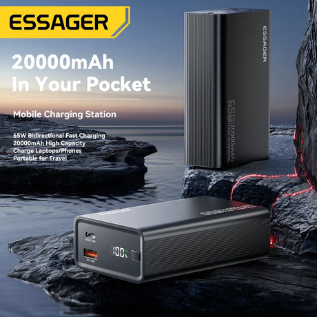 Essager 20000mAh portable power bank 65W fast charging