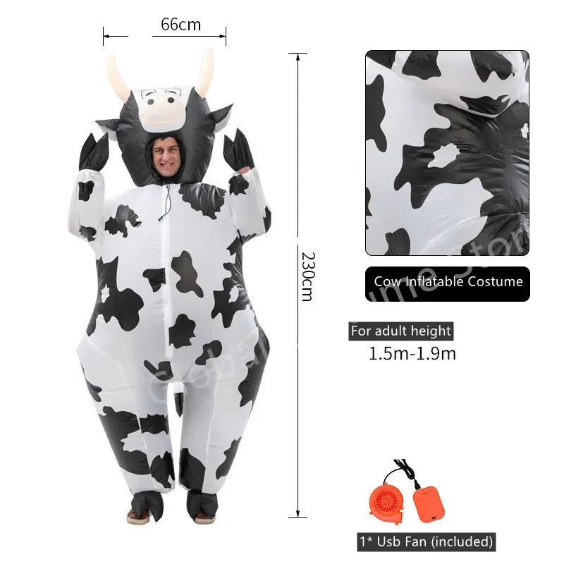 Cosplay Cow Inflatable Costume Funny Animal Clothes For Man Woman Carnival Party Show Thanksgiving Day Holiday Fancy Dress