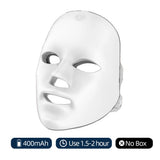 Rechargeable Facial LED Mask 7 Colors LED Photon Therapy Skin Rejuvenation Anti Acne Wrinkle Removal Beauty Mask Skin Brightenin