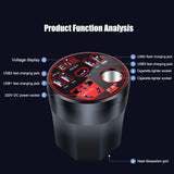 200W Multi-function Car Power Inverter 12V/24V To 220V Converter Led Display Charger Socket Fast Charging Car Accessories