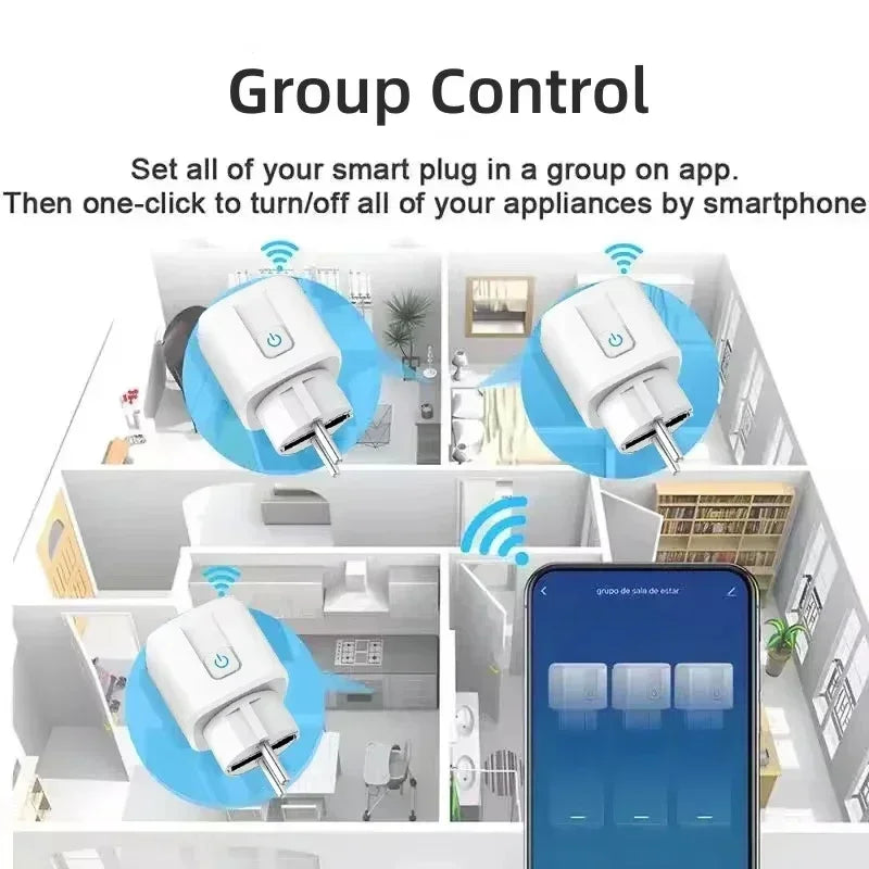 EU Plug Zigbee3.0 or WIFI adapters Smart Sockets With Power Monitor Wireless App Voice Remote Control works with Tuya Smart life