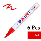 6 Pcs Colorful Permanent Paint Marker Waterproof White Markers tire tread rubber fabric Paint metal 12 Colors Paint Marker Pens