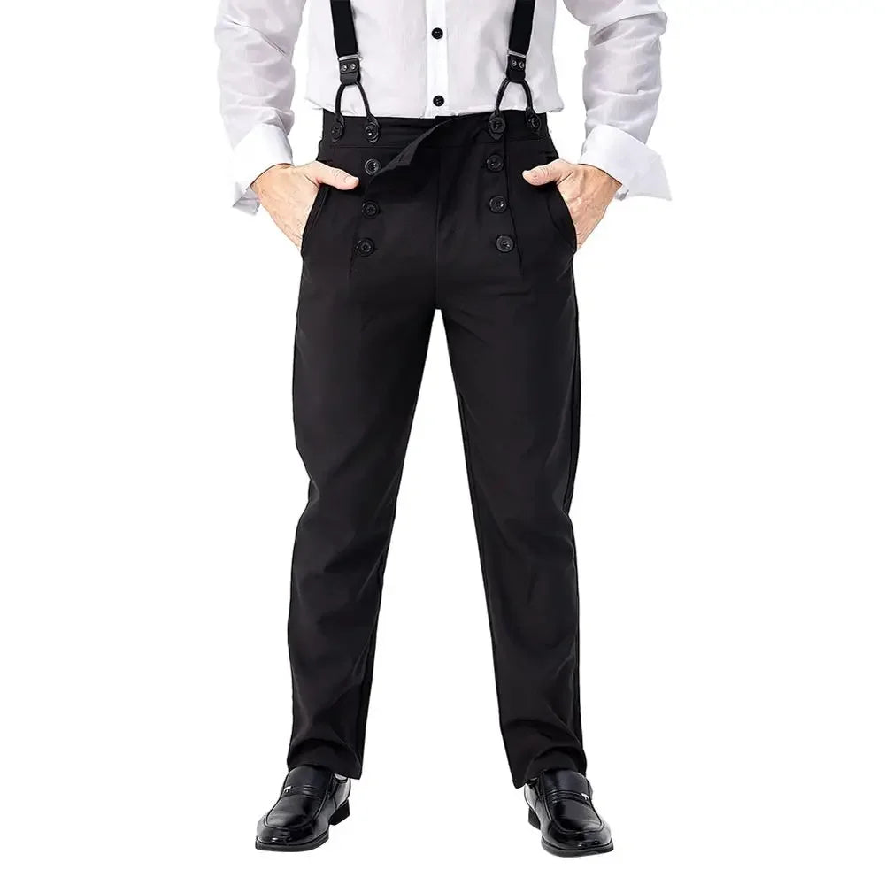 Medieval Retro 70s 80s 90s Cosplay Costume Pants Steampunk Overalls Adult Men Casual Pants Halloween Carnival Costumes