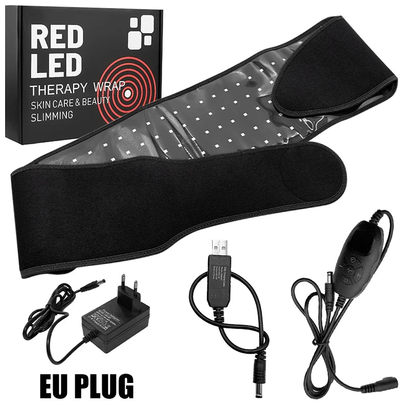 850nm 660nm Red＆Infrared LED Light Therapy Belt Pulsed Light Back Wrap Burn Fat Wrap Slimming Device Pain Relief Waist Heat Pad