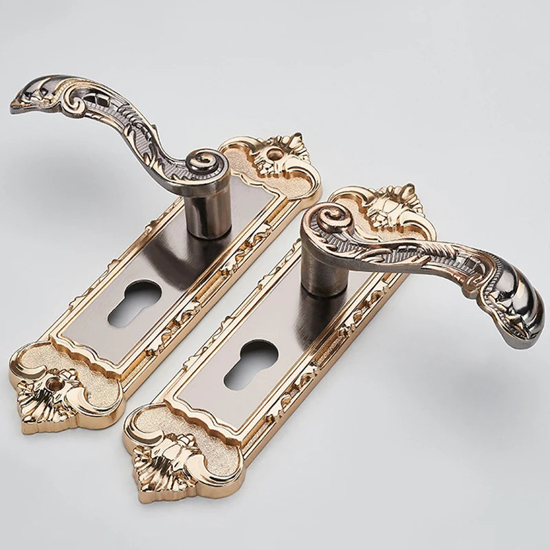 European Vintage Keyed Door Lever Set Curved Handle Set With Keyed Deadbolt Lock Security Mortise Door Lock,Aluminum Alloy замок