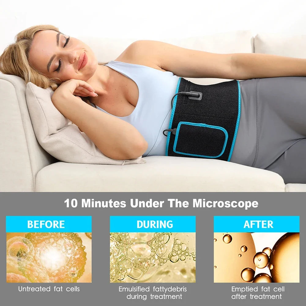 Red ＆Infrared LED Light Therapy Belt 850nm 660nm Back Pain Relief Wrap Burn Fat Wrap Slimming Machine Waist Heat Pad Full Body