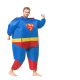 Superman Inflatable Captain Super Hero Cosplay Blue Muscle Hulk Batman Jumpsuit Costume Halloween For Adult Inflate Costume Prop