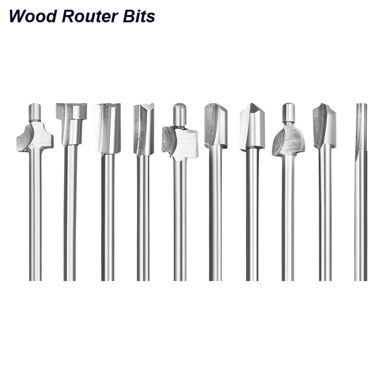 Woodworking Router Bit HSS Milling Cuuter for Dremel Rotary Tools DIY Wood Carbide Carving Engraving Trimming Drilling Carpentry