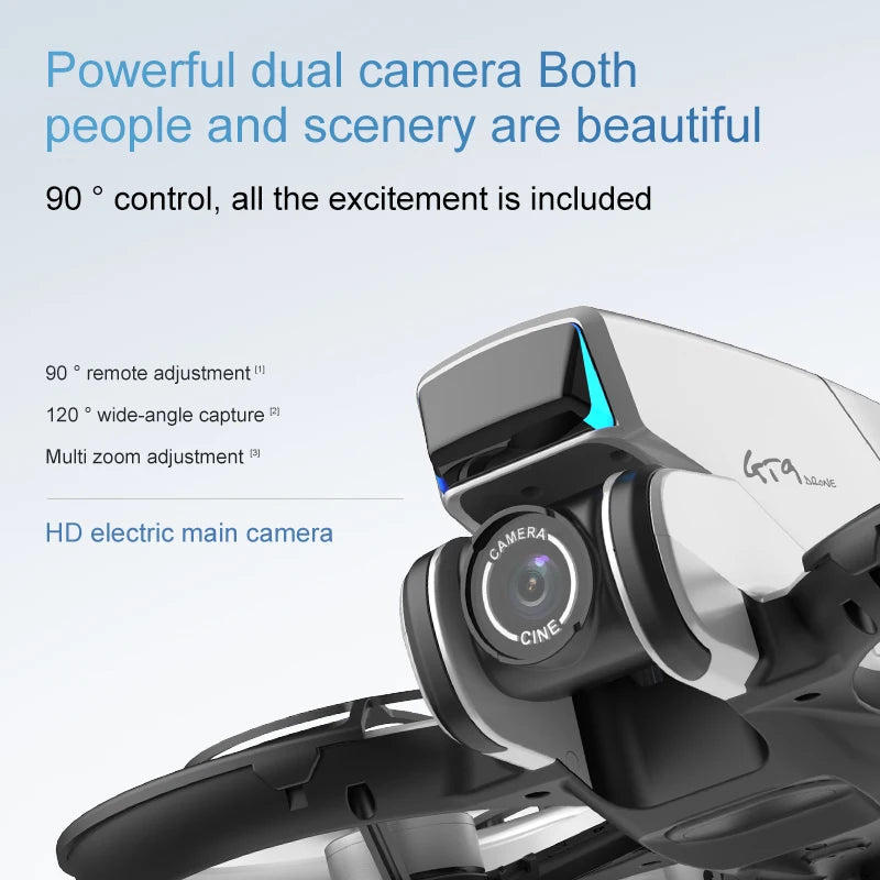 New GT9 Drone 8K Professinal 1080P Wide Angle Dual HD Camera Foldable RC Helicopter WIFI FPV Infrared obstacle avoidance Toys