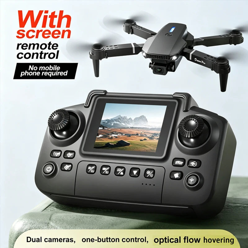 New Upgraded Drone E88 Pro 4K Dual-Camera HD Aerial Photography Dron with Screen Foldable Quadcopter RC Toy for Kids Boys Gifts