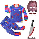 Kids Chucky Clothing for Boy Girl Long T Shirt Pants Dress Free Mask Ghost Dolls Cosplay Pyjamas Carnival Party Outfit Xmas Gift