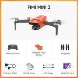 FIMI MINI 3 AI Super Night Video Drone with 4K Professional Camera 1/2 Inch Stacked CMOS Sensor Under 245g Quadcopter