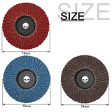 NuoDunco 3pcs 75mm Flat Flap Discs 3 " Grinding Wheels Mini Angle Grinder Accessories Sanding Discs For Metal Wood Polishing