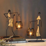 Nordic Metal Candlestick Abstract Character Sculpture Candle Holder Decor Handmade Figurines Home Decoration Art Gift