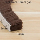 10/5Meters Brush Strip Self Adhesive Door Window Sealing Strip Home Door Window Sound Insulation Seal Film Door Weather Strip