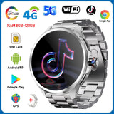 5G/4G Full Network Smart Watch Men 1.95 inch AMOLED Screen 8GB+128GB RAM 900W Camera GPS WIFI Google APPS Android 9.0 Smartwatch