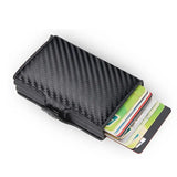 Antitheft Rfid Credit Card Holder Wallets Men Leather Aluminum Box Metal Male Purse Bag Small Cardholder Case Minimalist Wallet