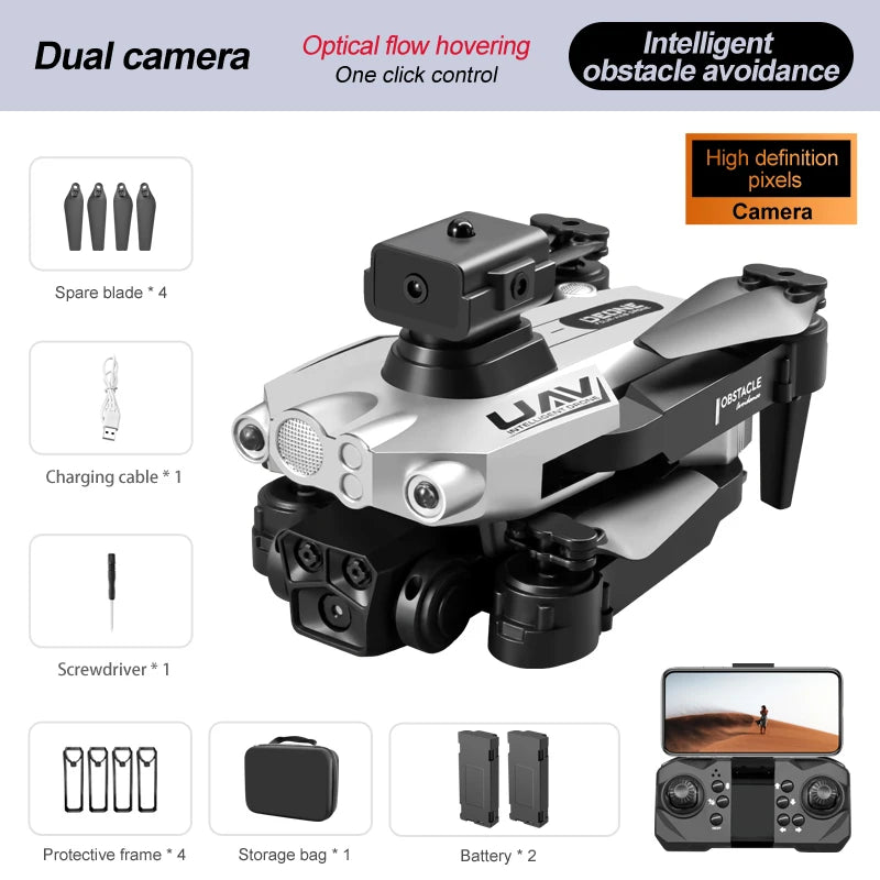 LU200 Drone 8K Professionale Dual-Camera HD WIFI GPS Optical Localization Four-way Obstacle 10000M Remote Control Drone