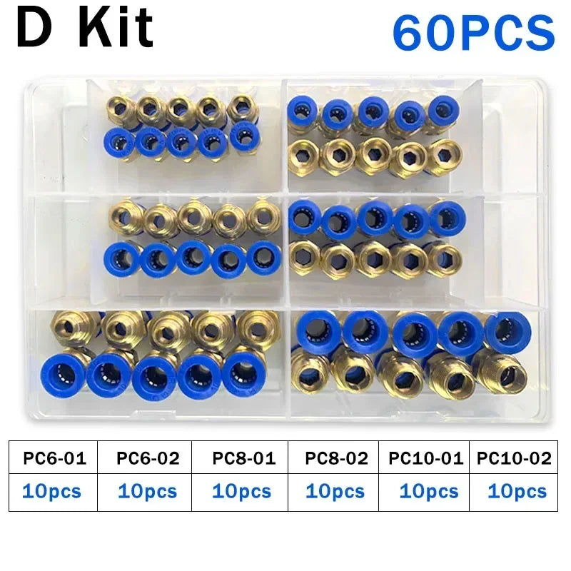 PC Series Box 4mm 6mm 8mm 10mm 12mm Air Joint Connectors Push in Hose Tube Pneumatic Fitting 1/4 1/8 1/2 Quick Release Couplings