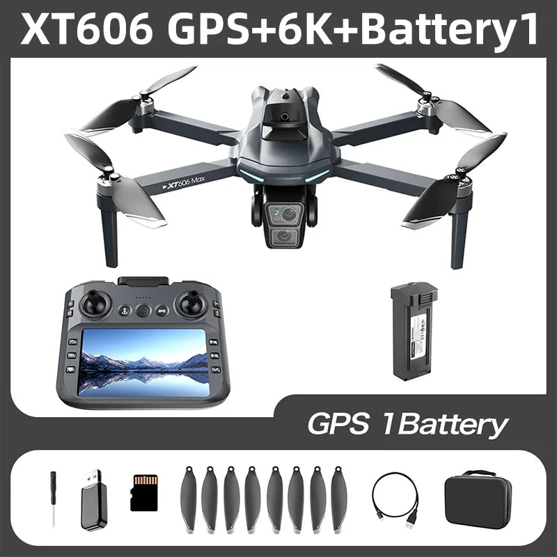 Lenovo XT606 MAX GPS Drone 8K Professional HD Dual Camera 5G WIFI FPV Brushless Motor 360°Obstacle Avoidance Foldable Quadcopter
