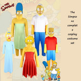 2025 Halloween  Ensemble complet de cosplay d'anime Simpson, performance sur scène, parent-enfant