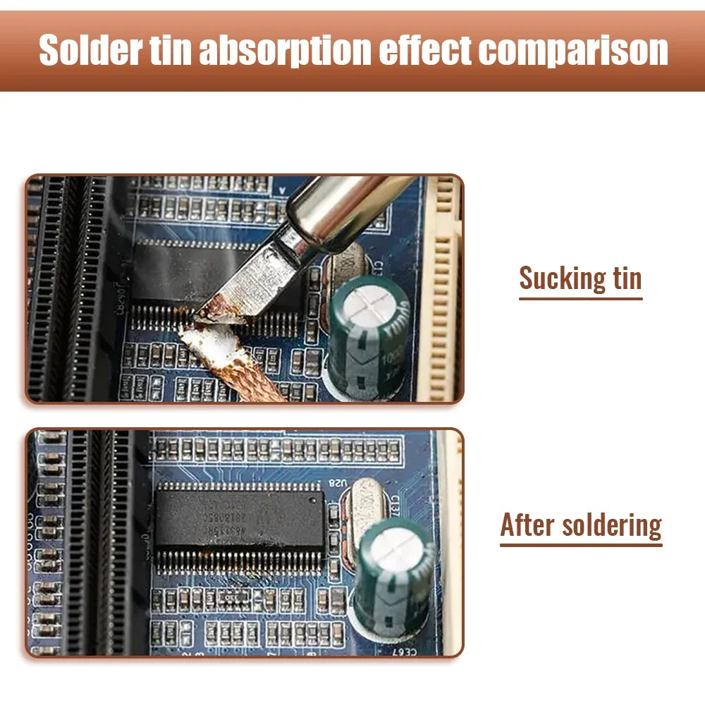 Solder Wire Desoldering Braid Welding Solder Remover Wick Wire Lead Cord Flux BGA Repair Tool