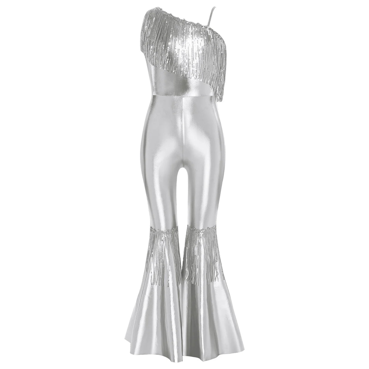 Girls Hippie Costume Cosplay Vintage 60s 70s Disco Stage Performance Dancing Jumpsuit Carnival Shiny Singer Hippies Costumes