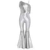 Girls Hippie Costume Cosplay Vintage 60s 70s Disco Stage Performance Dancing Jumpsuit Carnival Shiny Singer Hippies Costumes