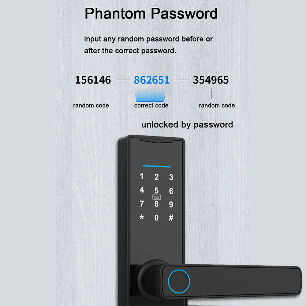 Smart Lock Access Prevention Fingerprint Lock Door with Keypad Entry Electronic Deadbolt Lock