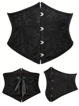 Retro Court Style Waist Cincher Short Corset Belt Posture Corrector Tummy Control Back Strap Tightening Bodice Support