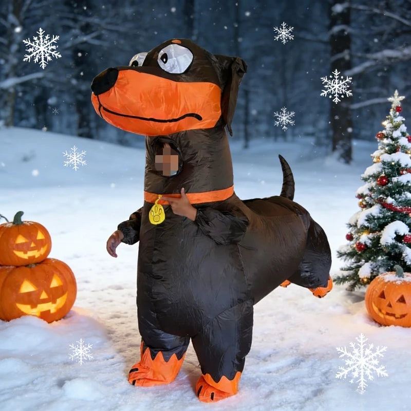 Adult Inflatable Sausage Dog costume Dachshund Inflatable Set Halloween Carnival Christmas Day Party Inflatable Dog Set