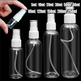 Multi-size 10/20/30 to 250ml Transparent Refillable Spray Bottle, Perfume Essential Oil Atomizer