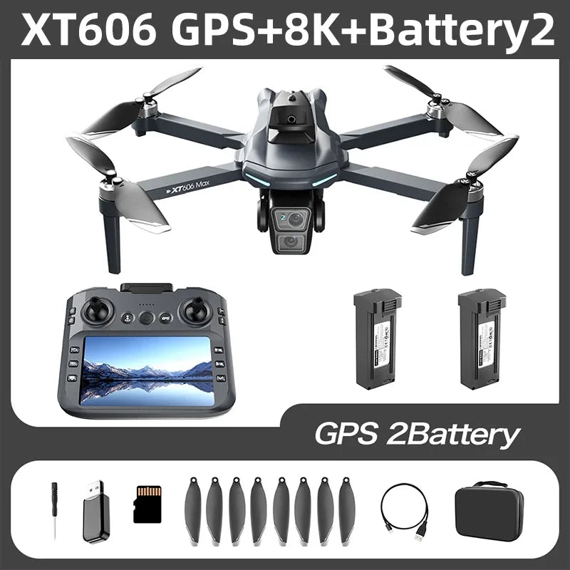 Lenovo XT606 MAX GPS Drone 4k Professional 8K HD Camera FPV Wish Screen Drone 360° Obstacle Avoidance Quadcopter Toys Dron