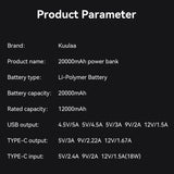 KUULAA 20000mAh portable power bank 5W fast charging