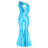 Girls Hippie Costume Cosplay Vintage 60s 70s Disco Stage Performance Dancing Jumpsuit Carnival Shiny Singer Hippies Costumes
