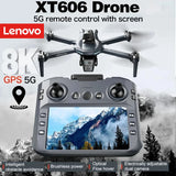 Lenovo NEW XT606 GPS Drone 8K HD Professional dual camera 5G WIFI FPV Obstacle Avoidance Brushless RC Quadcopter Dron toys