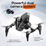 Remote Control Drone with 4K Dual Cameras Obstacle Avoidance Optical Flow Positioning Headless Kids Adults Beginner Foldable 2.4
