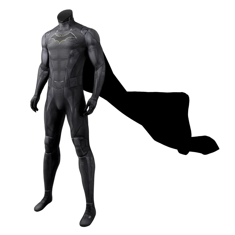 Knights Superhero Bruce Wayne Cosplay Costume Men Bat Jumpsuit Halloween Carnival Fitting Suit Bodysuit Cape Party