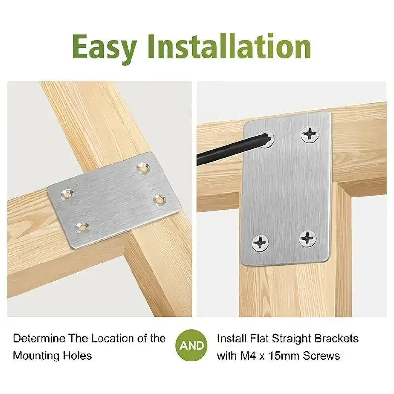 10Pcs Stainless Steel Angle Code Fixing Bracket Iron Plate for Furniture Quick Links