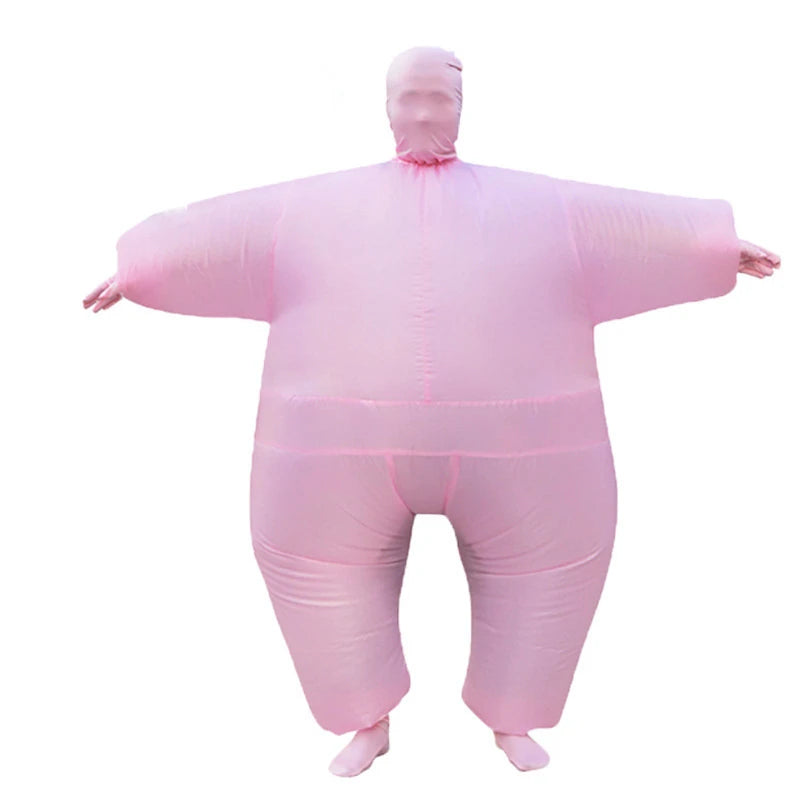 Halloween Adult Funny Role Play Fat Masked Man Sumo Inflatable Costume Unisex Colorful Full Bodysuit Carnival Dress Up Party