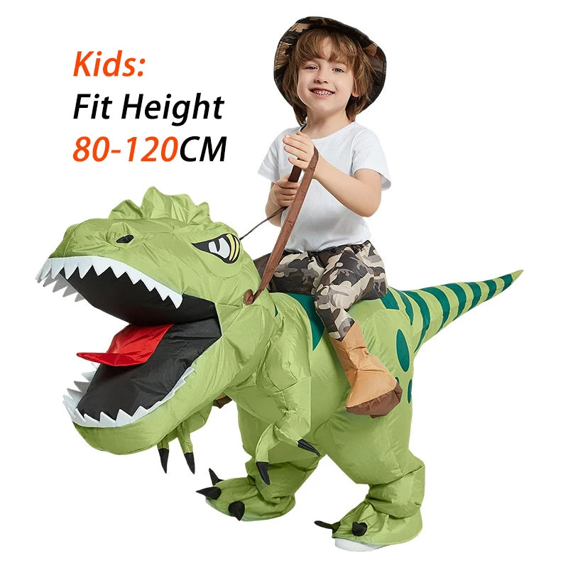 Animal Cartoon Riding T-Rex Inflatable Costume Adult Kids Chasing Game Nursery Kids Dinosaur Role Playing Game Birthday Gift