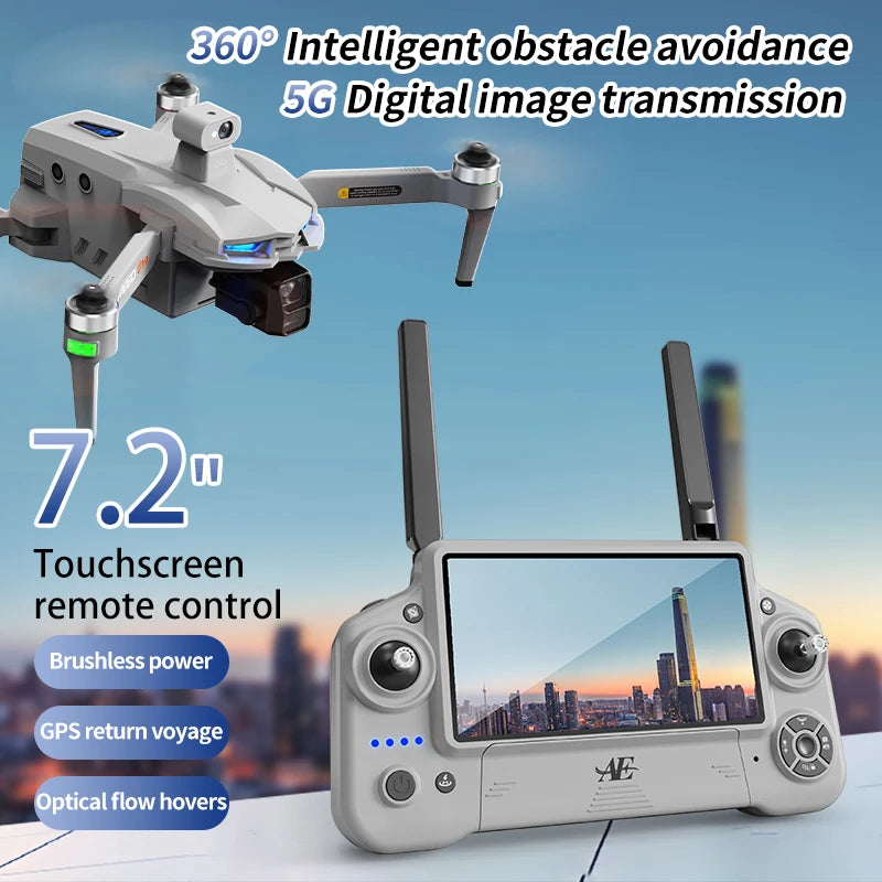 2025 AE60 URTLA GPS Drone 8K Camera 3 Axis Gimbal WIFI Avoid Obstacles FPV Brushless Touch Screen Remote Control Quadcopter Toys