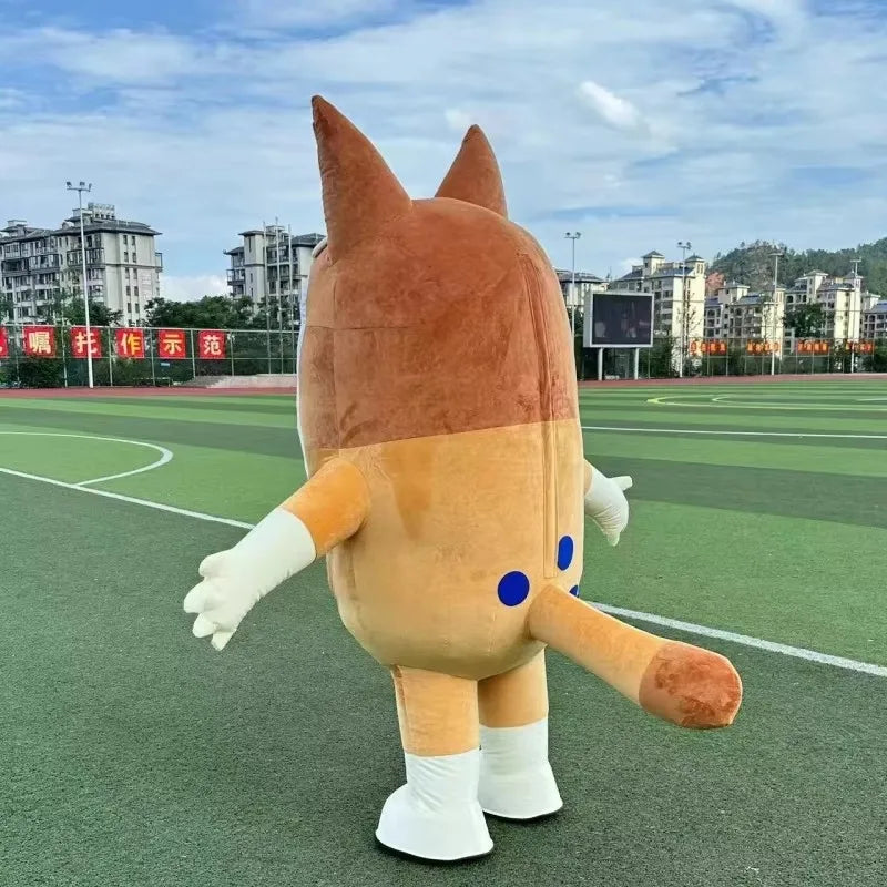 2028 New Blue Bing Dog Inflatable Costume Mascot for Adult Plush Furry Animal Halloween Carnival Dress Yellow Blue Dog Suit