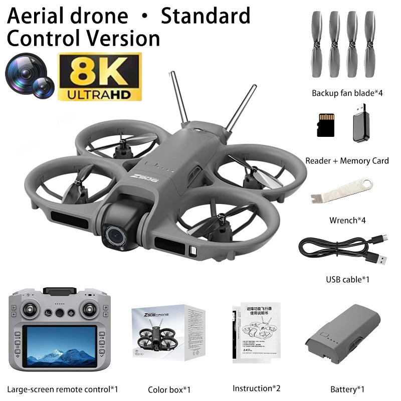 2026 NEW Z906 Drone 8K HD Camera FPV Quadcopter with Screen Remote Control 5G WIFI Aerial Photography RC Dron Toy For Child Gift