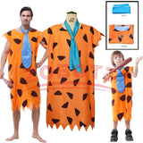The Flinstones Fred Cosplay Costume American Animated Flintstones Anime Cosplay Costume Adult Boy Girl Dress Scarf Halloween