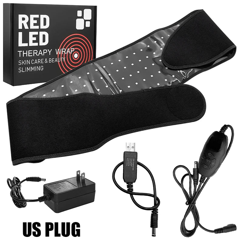 850nm 660nm Red＆Infrared LED Light Therapy Belt Pulsed Light Back Wrap Burn Fat Wrap Slimming Device Pain Relief Waist Heat Pad